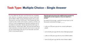 Task Type: Multiple Choice – Single Answer
 