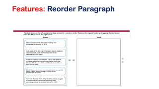 Features: Reorder Paragraph
 