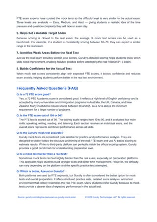 Accurate Scoring Comparison: Gurully PTE Mock Tests vs Real Exam | PDF
