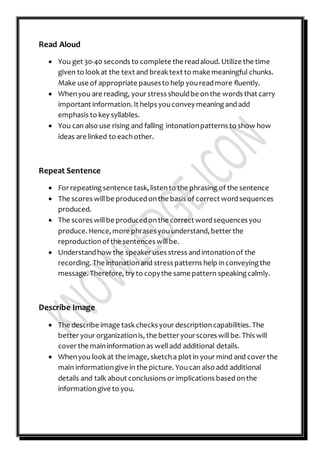PTE Speaking Tips | DOCX