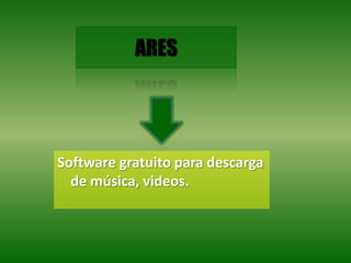 ARESSoftware gratuito para descarga de música, videos.