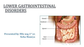 LOWER GASTROINTESTINAL
DISORDERS
 
