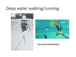 Deep water walking/running
Deep water walking/jogging
 