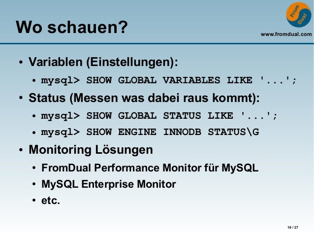 Mysql Performance Tuning Fur Oracle Dba S