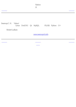简明 Python 教程
                      附录B 关于本书
上一页                     关于作者                      下一页



关于作者
Swaroop C. H. 在Yahoo!驻印度班加罗尔的办事处工作，他十分热爱他的工作。他目前在技术领
域的兴趣有：包括Linux、DotGNU、Qt和MySQL在内的FLOSS、Python和C#编程语言。另外他
在业余时间编写一些如本书这样的教材和其他软件，以及编写他的网上日记。他的其他爱好有
咖啡、Robert Ludlum的小说、远足和政治等。

如果你有兴趣了解他的更多故事，可以在www.swaroopch.info上查看他的网上日记。



上一页                      上一级                      下一页
后记                        首页                     关于译者
 