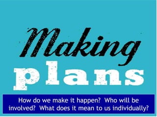 www.pthr.co.uk @PerryTimms +PerryTimms
How do we make it happen? Who will be
involved? What does it mean to us individually?
 