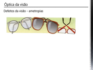 Defeitos da visão - ametropias
Óptica da visão
 