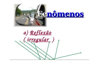Fe nômenos a)  Reflexão   ( ir regular  )  