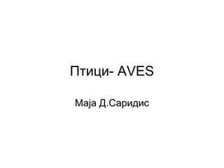 Птици- AVES 
Маја Д.Саридис 
 