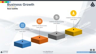 w w w . D o m a i n . c o m Page 233
www.MainSlide.com
© All Rights Reserved.
Confidential
Creativity is the key to success
Lorem ipsum
Creativity is the key to success
Lorem ipsum
Creativity is the key to success
Lorem ipsum
Creativity is the key to success
Lorem ipsum
Business Growth
Basic Subtitle
 