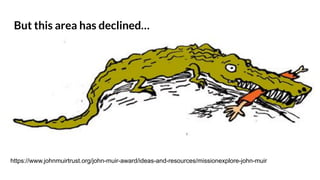 But this area has declined…
https://www.johnmuirtrust.org/john-muir-award/ideas-and-resources/missionexplore-john-muir
 