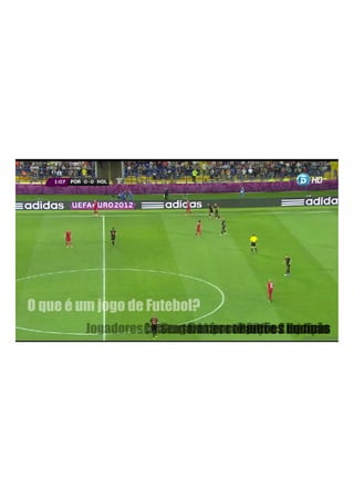 Confronto entre 2 Equipas
O que é um jogo de Futebol?
Contexto: Imprevisível e AleatórioJogadores Interagem com objetivos comunsPadrões de AçãoSensível às condições iniciaisJosé Guilherme
 