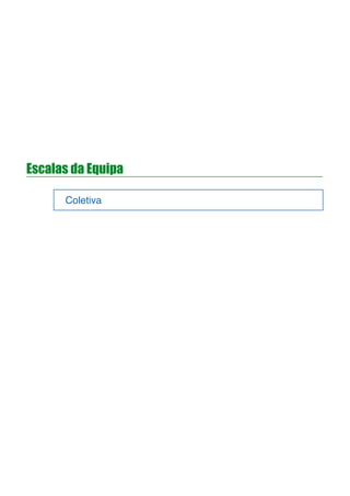 Escalas da Equipa
! Coletiva
 
