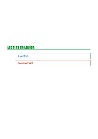 Escalas da Equipa
! Coletiva
! Intersetorial
 