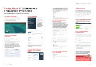 #PTK 17
TECH | AUTONOMOUS DATABASE
16 #PTK www.ukoug.org
1. GET AN ORACLE CLOUD ACCOUNT
To start, you need a free account or choose to pay
a subscription in Oracle Cloud. I recommend you
start testing this service with a free account. You
can do this at: cloud.oracle.com/free.
2. NOW LOG IN WITH YOUR ORACLE
CLOUD ACCOUNT
Go to cloud.oracle.com.
Note that your Oracle Cloud account will not be
the same as the Oracle account that you can have
for OTN and MOS.
To log in, you need to enter your account name,
your username and your password.
An account name is different to a username
– the username is your email, but the account
name is generic. That means that once you have
created your account, you can create more users
to log in to the same account.
3. CREATE A COMPARTMENT
A compartment is a
logical division and
the objective is to
group your Oracle
services.
Scroll the left bar
to find Identity >
Compartments
and create a DEMO
compartment.
9 easy steps to Autonomous
Transaction Processing
Here’s how to get going for the first time in just a few simple steps…
4. SELECT AUTONOMOUS TRANSACTION
PROCESSING – CREATE AUTONOMOUS
DATABASE 6. ENTER THE PASSWORD FOR THE ADMIN
USER OF YOUR DATABASE
5. IN YOUR FIRST DATABASE, YOU CAN
LEAVE ALL THE DEFAULTS
‘Serverless’ means that you do not require
exclusive hardware. At this point you can
dimension the CPU and Storage – 1 CPU and 1TB
of storage is the minimum. Auto scaling allows
it to automatically assign up to three times the
number of CPUs if the workload increases.
NOTE: If you want to create an Always Free
Autonomous Database, select Always Free and
in this case, resources are limited to 1 OCPU
and 0,02TB (20G) of storage. Auto Scaling is
un-enabled.
7. CHOOSE A LICENCE TYPE
Bring Your Own Licence means you already have
an Oracle Database licence and you can use it in
the cloud. If you don’t have the licence, select that
you need this service with licence included. For
Oracle Always Free Databases the only option
enabled is ‘license included’.
After this selection, click the Create
Autonomous Database button.
8. ORACLE IS PROVISIONING YOUR DATABASE
In a few minutes, ATP provisioning will turn to
the ‘available’ green colour. Now your database
is ready!
9. START DEVELOPMENT USING APEX
OR SQL DEVELOPER WEB
Click Service Console and you will see the links.
Also, from this screen you have the option to copy
URL, use REST, use Oracle ML SQL Notebooks and
download Oracle Instant Client.
To learn more, take a look at the documentation for
Autonomous Transaction Processing: https://docs.
oracle.com/en/cloud/paas/atp-cloud
Choose DEMO Compartment. Enter the display
name that you would like, as well as the database
name. In this example both are ‘ATPTest’.
ABOUT THE AUTHOR
Rita Nuñez is an Oracle ACE
Director, an Oracle Database and Oracle Cloud
Specialist and an instructor for Oracle University.
She is CEO and Founder of Tecnix Solutions.
 