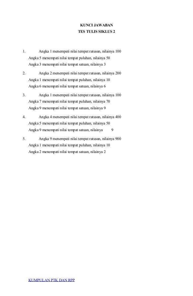 Ptk Kelas 2 Sd Matematika Ruang Ilmu