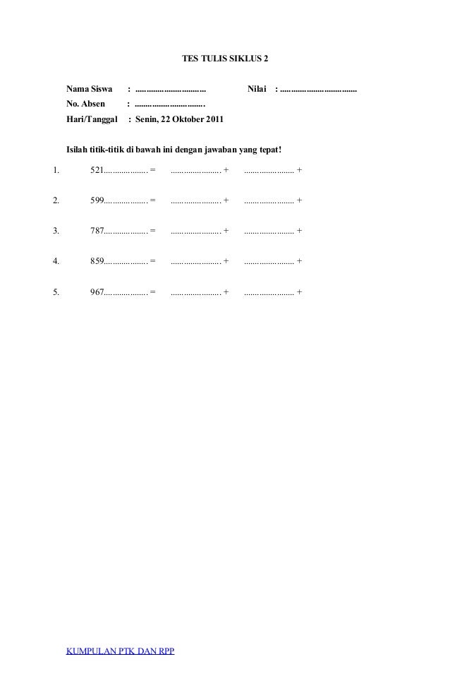 Ptk matematika sd kelas 2