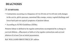 Pre Labour Preterm labour in obstetrics and gynaecology | PPTX