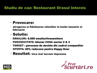 > 40% crestere in utilizatoriinregistrati lunarwww.PretScurtari.roDacaestipersoanafizica:Iticreezi contSelectezizona in care locuiestisau/simuncestiAlegicategoriile de interesPrimestiofertelespeciale PretScurtari.roBonus: potiparticipa la concursuri, acumulapunctesaubeneficia de premii