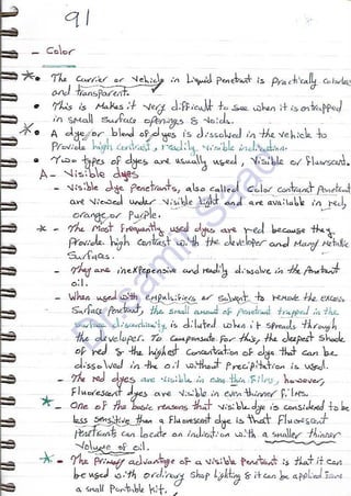 ASNT Liquid Penetrant Testing (PT) Level III Notes - Dr. Samir Saad (Handwriting)