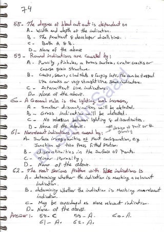 ASNT Liquid Penetrant Testing (PT) Level III Notes - Dr. Samir Saad (Handwriting)
