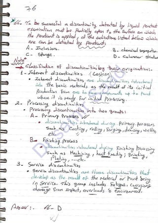 ASNT Liquid Penetrant Testing (PT) Level III Notes - Dr. Samir Saad (Handwriting)
