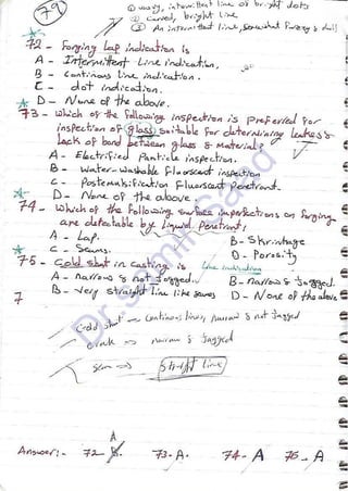 ASNT Liquid Penetrant Testing (PT) Level III Notes - Dr. Samir Saad (Handwriting)