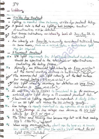 ASNT Liquid Penetrant Testing (PT) Level III Notes - Dr. Samir Saad (Handwriting)