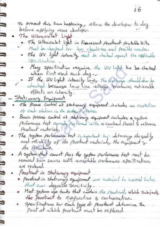 ASNT Liquid Penetrant Testing (PT) Level III Notes - Dr. Samir Saad (Handwriting)
