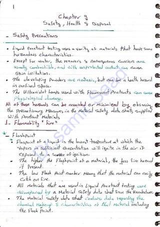 ASNT Liquid Penetrant Testing (PT) Level III Notes - Dr. Samir Saad (Handwriting)