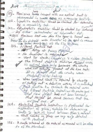 ASNT Liquid Penetrant Testing (PT) Level III Notes - Dr. Samir Saad (Handwriting)