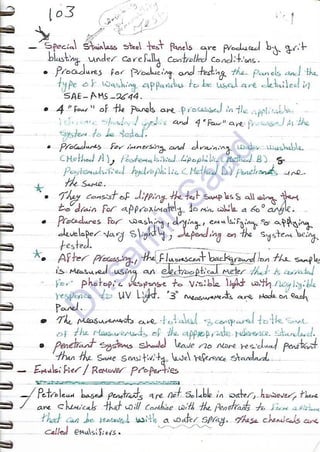 ASNT Liquid Penetrant Testing (PT) Level III Notes - Dr. Samir Saad (Handwriting)