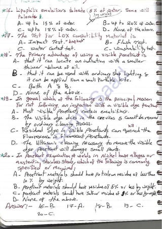 ASNT Liquid Penetrant Testing (PT) Level III Notes - Dr. Samir Saad (Handwriting)