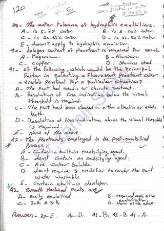 ASNT Liquid Penetrant Testing (PT) Level III Notes - Dr. Samir Saad (Handwriting)