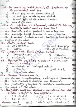 ASNT Liquid Penetrant Testing (PT) Level III Notes - Dr. Samir Saad (Handwriting)