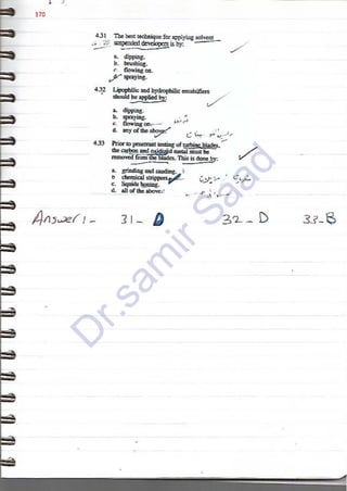ASNT Liquid Penetrant Testing (PT) Level III Notes - Dr. Samir Saad (Handwriting)