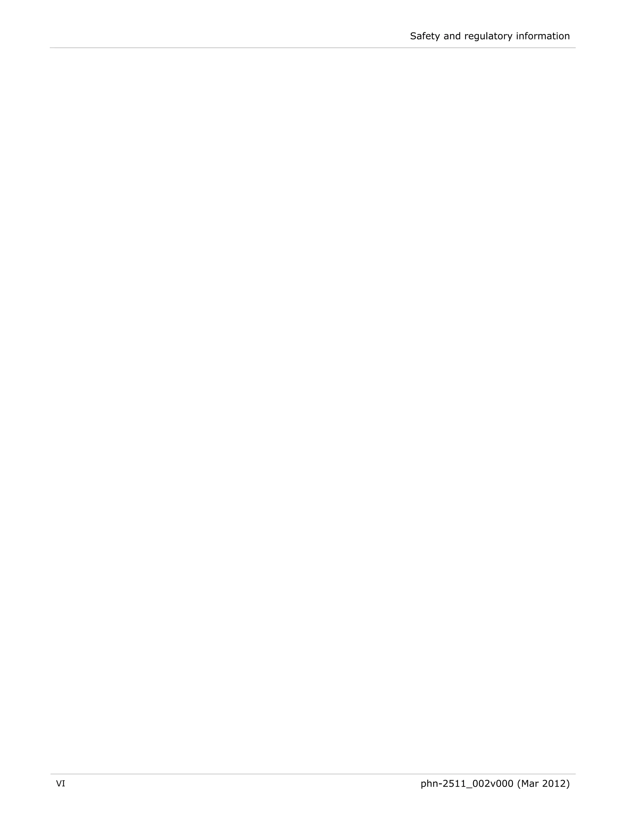 Safety and regulatory information




VI     phn-2511_002v000 (Mar 2012)
 