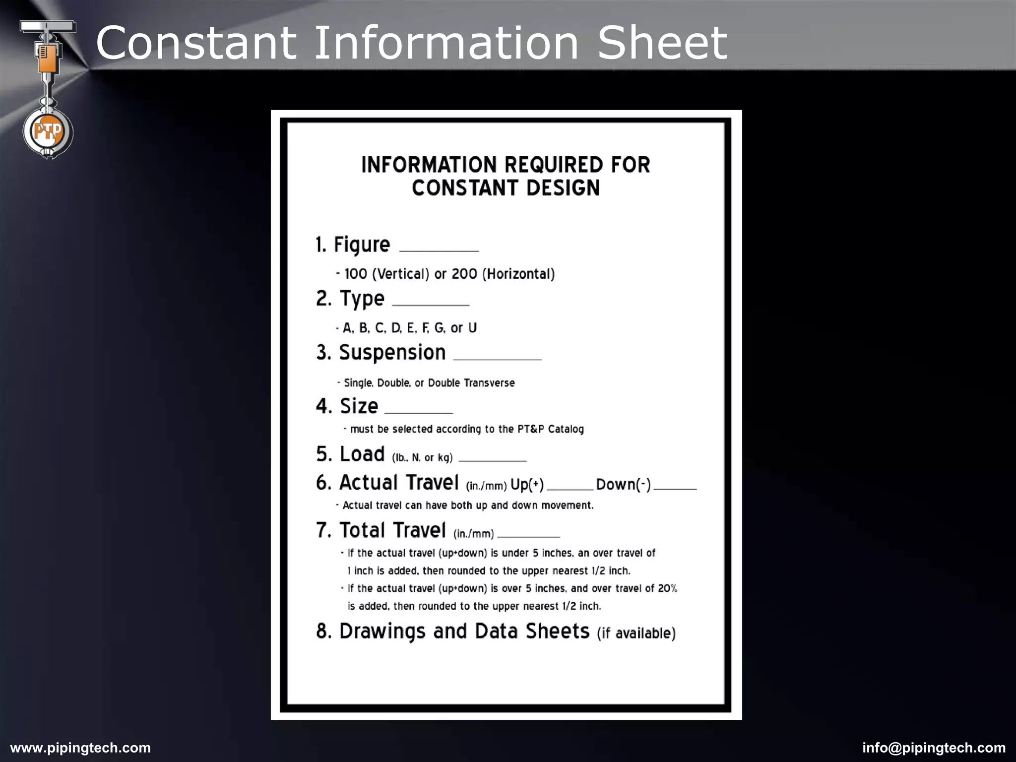 Constant Information Sheet 