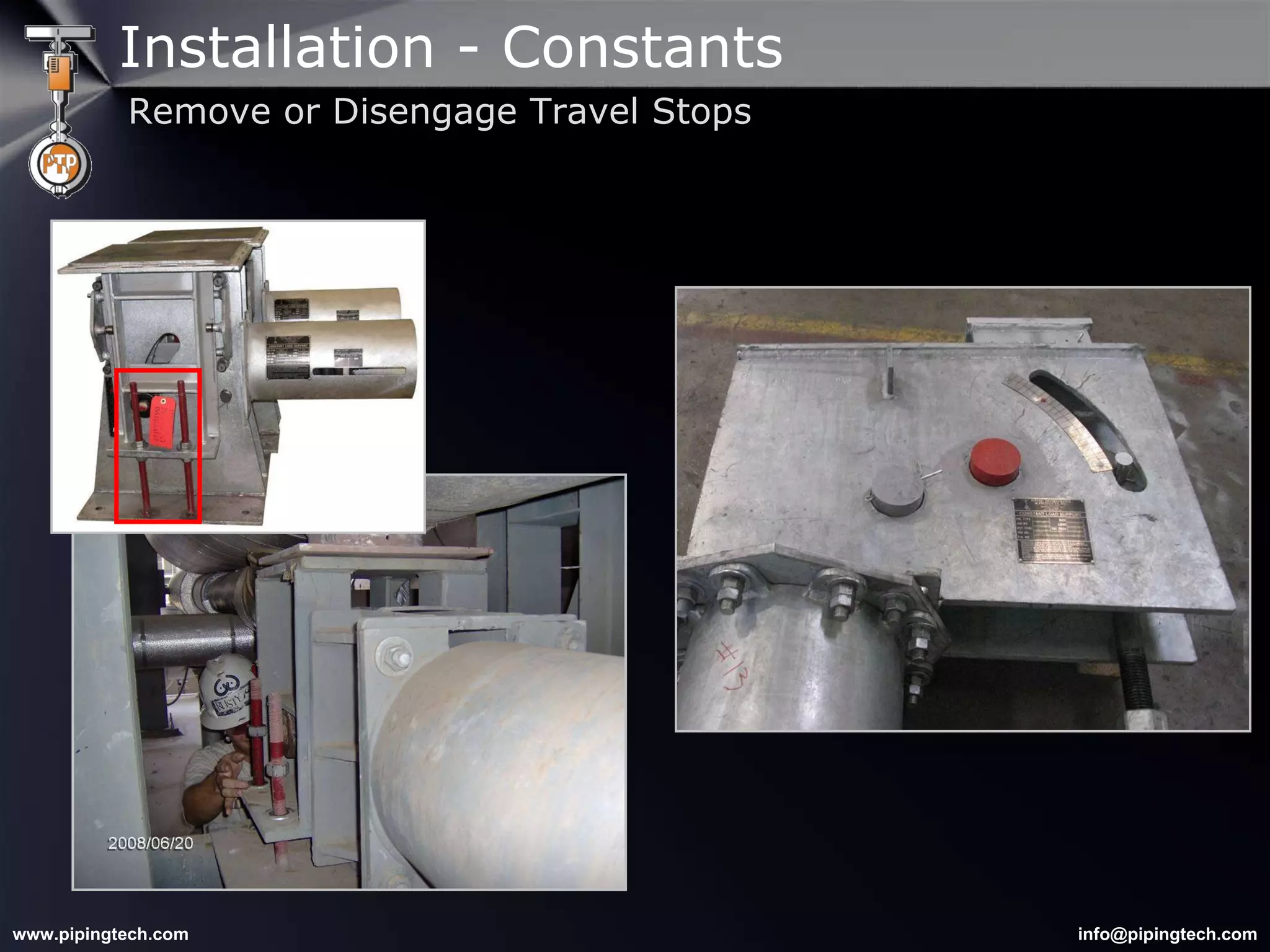 Installation - Constants Remove or Disengage Travel Stops 