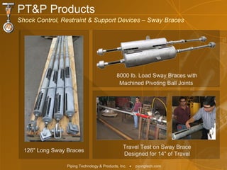 PT&P Products Shock Control, Restraint & Support Devices – Sway Braces 8000 lb. Load Sway Braces with Machined Pivoting Ball Joints  126" Long Sway Braces Travel Test on Sway Brace Designed for 14" of Travel 