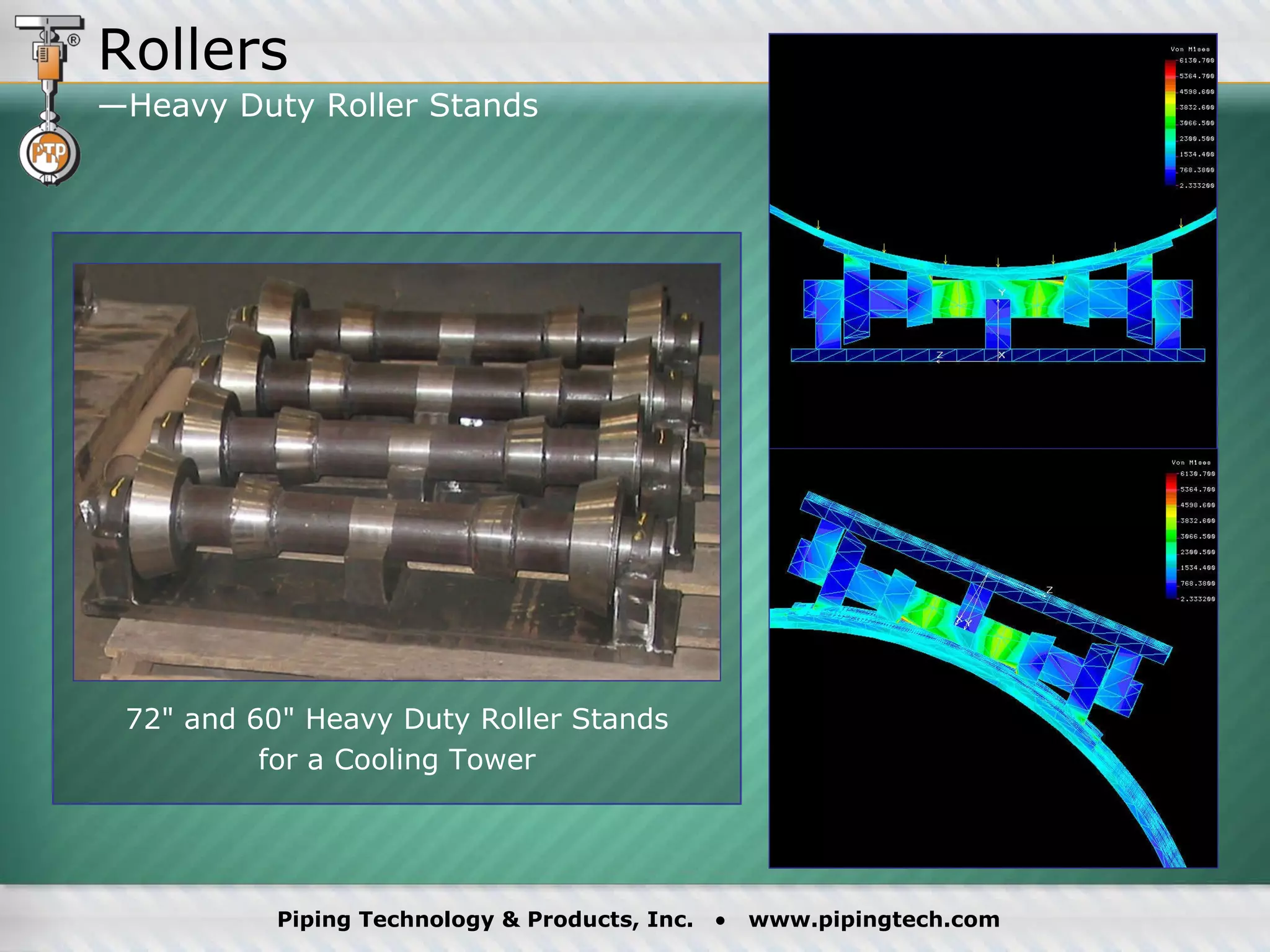 Rollers —Heavy Duty Roller Stands 72" and 60" Heavy Duty Roller Stands for a Cooling Tower 