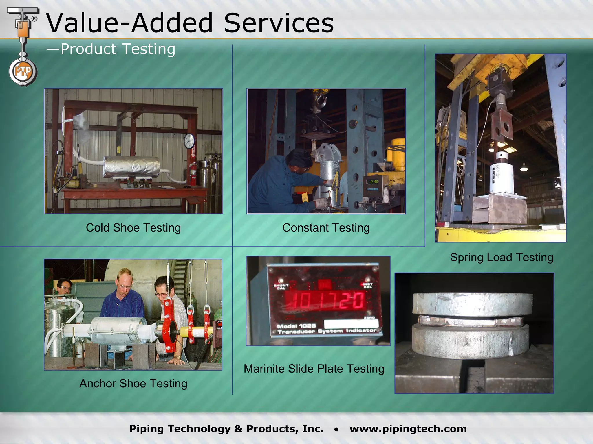 Cold Shoe Testing Constant Testing Marinite  Slide Plate Testing Spring Load Testing Anchor Shoe Testing Value-Added Services —Product Testing  