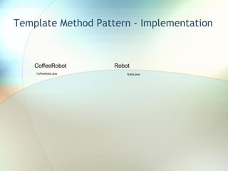 Template Method Pattern - Implementation CoffeeRobot Robot 