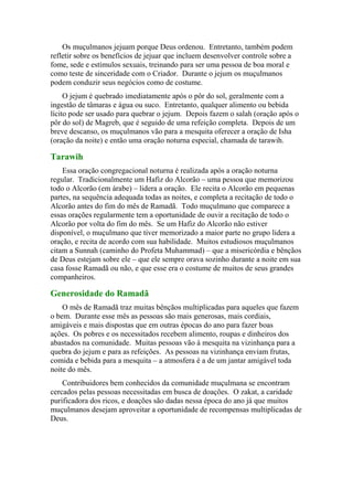 Ramadã e jejum. . | PDF