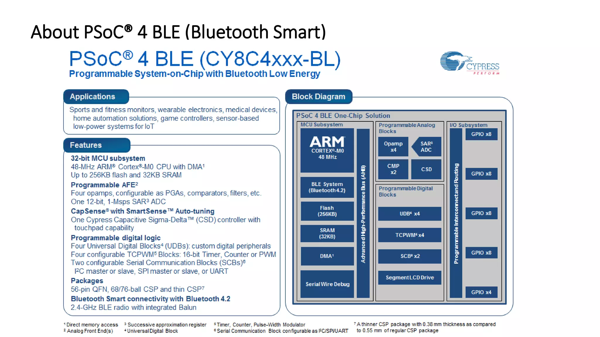 About PSoC® 4 BLE (Bluetooth Smart)
 