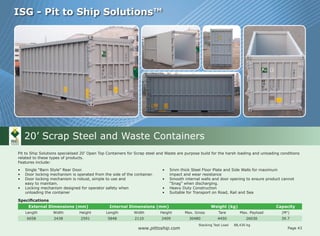 Isge Container ISG Pit to Ship Bulk Container Brochure 2015 | PDF