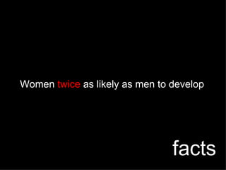 Women  twice  as likely as men to develop facts 