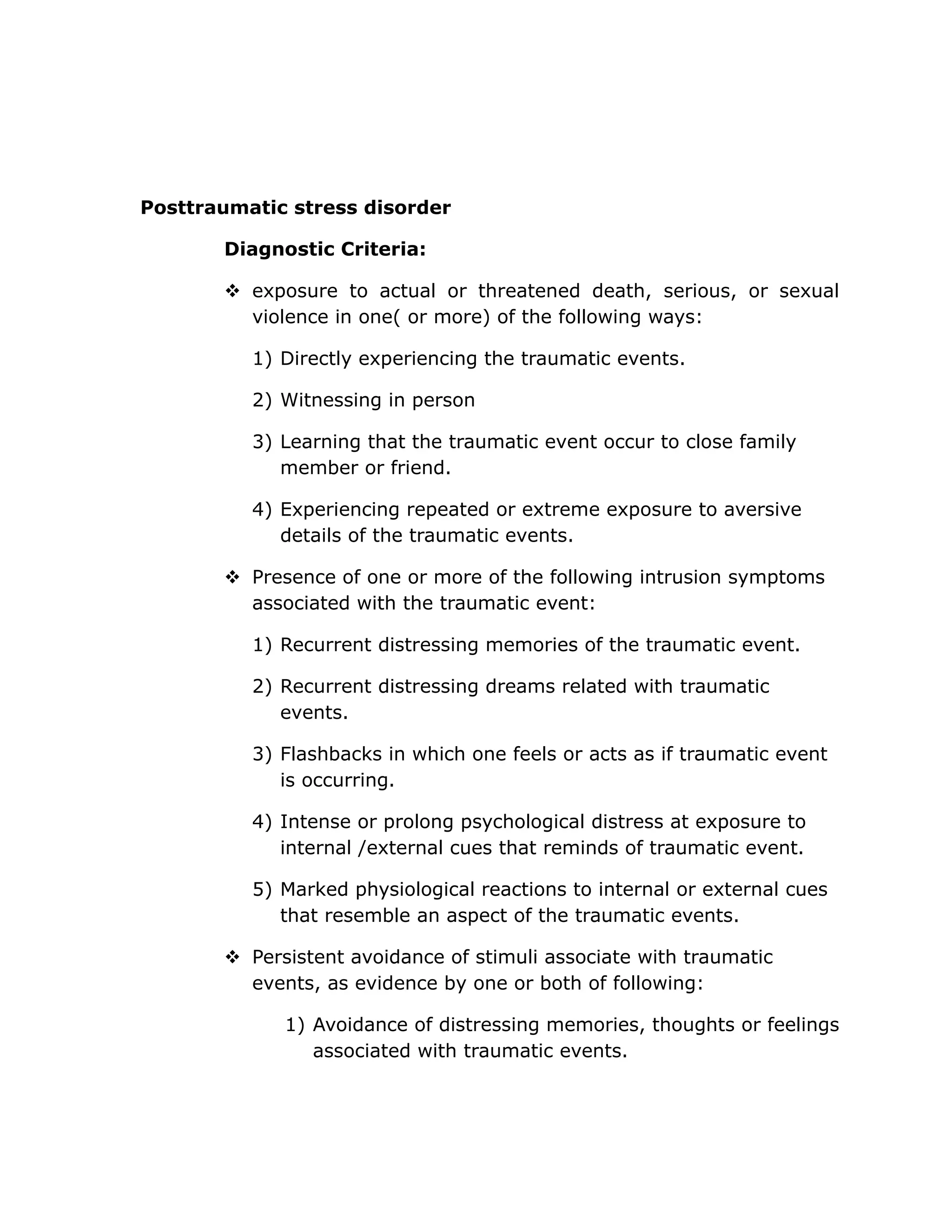 Trauma And Stressor- Related Disorder | PDF
