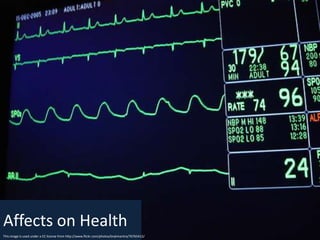 Affects on HealthThis image is used under a CC license from http://www.flickr.com/photos/brykmantra/76765412/