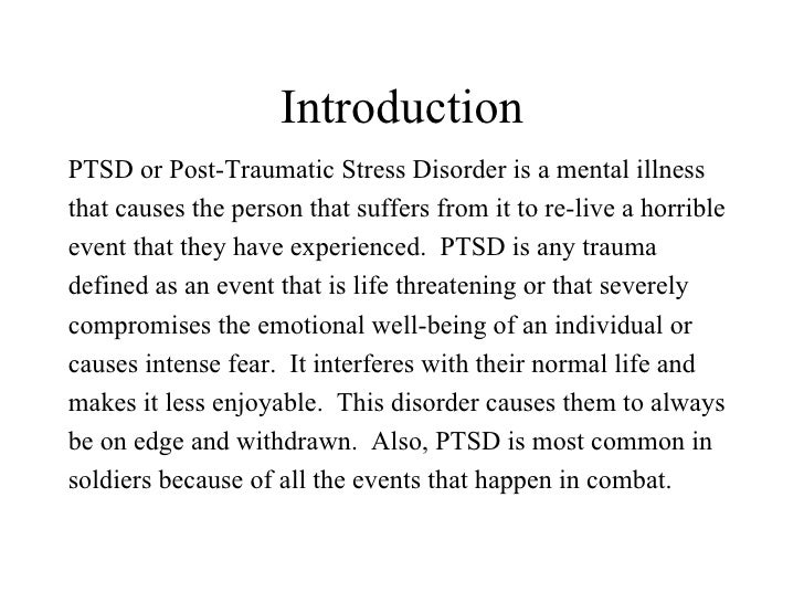 thesis statement about ptsd